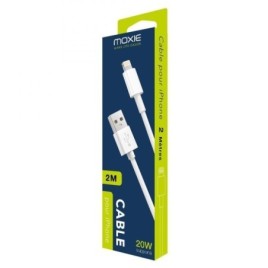 Cable data Usb vers lightning blanc 2M