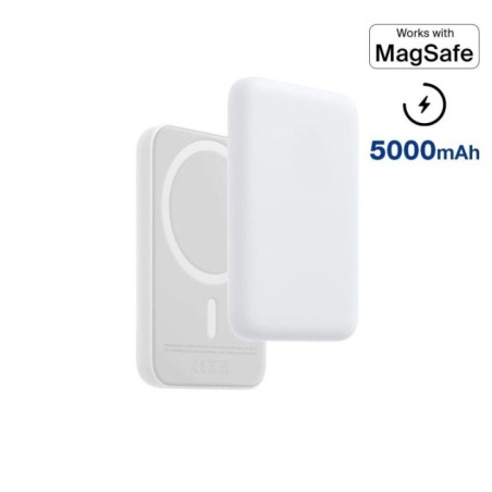 Batterie de secours compatible MagSafe              5000 mah - Blanc