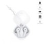 Oreillette bluetooth stéréo Minitwin avec boitier coulissant - blanc
