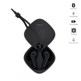 Oreillette bluetooth stéréo Minitwin avec boitier coulissant - noir