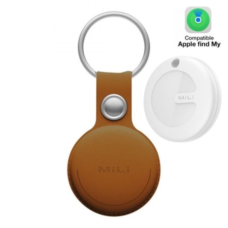 Localisateur avec Porte Clefs Apple Find My - Marron